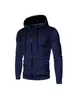 Conjunto de Moletom com Capuz e Calça de Moletom Cor Sólida Outono e Inverno Masculino Casual com Zíper Esportivo Venda Direta da Fábrica com Forro de Fleece