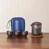Taza Express Zisha una tetera seis tazas juego de té de viaje de cerámica traje portátil para exteriores kung fu regalos de negocios mayoreo