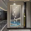 Pintura Decorativa de Entrada com Nove Peixes Mural de Parede para Porta de Entrada de Sala de Estar de Alto Padrão Pintura de Luz para Corredor Corredor Pintura Pendurada