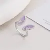 Libro Rojo Pequeño Mismo Estilo Morado Noble Mariposa Anillo Abierto para Mujer Diseño de Nicho Lujo Ligero Sentido de Alta Gama Anillo Estilo Ins