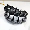 Diadema Ondulada de Organza Brillante con Pedrería y Dientes Grandes Antideslizantes Estilo Francés para Uso Exterior, Accesorio para el Cabello de Moda de Alta Gama