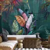 Papel de parede de folha de bananeira do Sudeste Asiático fundo de animal tecido de parede papel de parede de floresta tropical verde planta Restaurante Hotel mural