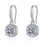 Aretes de moissanita de simulación de transmisión en vivo para mujer, amor ins, plata esterlina S925, circonita, aretes de moissanita de seis garras, aretes