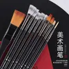 10 peças Terno Cavaleiro Negro Pincel de Óleo caneta para pintura a guache fileira de pincéis para placa pincel de fileira tinta em caixa vendas diretas transfronteiriças