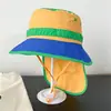 Chapéus Coloridos para Bebês Estilo Japonês e Coreano Chapéus Transfronteiriços Frescos com Proteção Solar Chapéus Bucket para Idades 2-6 Xale Colorido Chapéus de Pescador Infantis