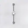 Aleación de Titanio F136 Mariposa Cereza Hueso de Oreja Largo Doble Agujero de Oreja Barra Industrial Puente de Oreja Rosca Interna Pendientes Extraíbles