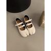 Zapatos Planos de Dedos Divididos Pata de Cerdo Mary Jane Zapatos Individuales Zapatos de Mujer Primavera y Otoño 2025 Verano Nuevos Boca Baja Herradura Zapatos Pata de Cerdo