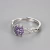 Anillo de Trébol de Cuatro Hojas Retro Europeo y Americano con Micro-incrustaciones de Zircón, Anillo de Dedo Ajustable con Envoltura de Vid de Flor Personalizado de Moda para Mujer