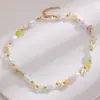 Collar de Vacaciones de Playa Bohemio Transfronterizo Europeo y Americano Moda para Mujer Cadena de Tarjeta para el Cuello con Estrellas de Mar, Conchas y Cuentas de Arroz