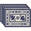 Individual de poliéster 2025 Recién llegado Individual de lino estampado Frontera Cross-TEMU Fiesta navideña Decorativo Antimanchas Aislante del calor Mantel individual