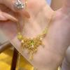 Collar de hierba rizada con figura de método antiguo para mujer, cadena para clavícula, estilo palacio vintage, lujo ligero, cadena para suéter de alta gama, sin decoloración