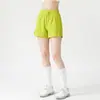 Novos Shorts Esportivos Falsos de Duas Peças para Mulheres, Roupa Externa, com Bolsos, Largos, de Secagem Rápida, Anti-Exposição, para Corrida, Fitness