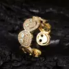 Pulsera Popular de Cara Sonriente Transfronteriza Lujo Accesible Estilo Ins Moda Elegante Europea y Americana Pulsera Abierta de Cobre y Diamante de Gama Alta para Mujeres