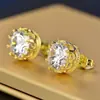 Corona Clásica de Versalles Corona de Musgo Imitación Diamante Moissanita Aguja de Plata S925 Diamante de Alto Carbono 1.0Ct Pendientes Joyería para Orejas Super Brillante