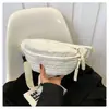 Bolsa de peito e bolsa de cintura com design de nicho texturizado, bolsa feminina texturizada, versão coreana popular de 2024, bolsa de ombro único transversal versátil estilo bolinho