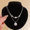 Colar Borboleta de Strass Único Versátil, Acessório de Moda para o Dia a Dia, Corrente Elegante para Clavícula de Commuter, Colar de Luxo Leve High-End Atacado
