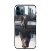 Funda creativa para iPhone 16 con diseño de lobo, perro, gato, tigre y león