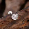 Unha de Osso de Orelha Zircônia de Aço Inoxidável Casual e Personalizada, Joia de Piercing de Unha de Orelha Micro-Embutida Exquisita e Compacta 0.8*6*4mm