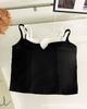 Moda Estilo Americano Color-Blocking Falso Duas Peças Camisola Estilo Garota Popular Emagrecedor Com Bojo Fixo Costas Bonitas Integradas Lingerie