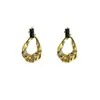 Retro de Gama Alta~Lujo Ligero Sensación de Gama Alta Pendientes Metálicos Plegados Estética Fría de Instagram Elegantes Suaves de Nicho Exquisitos Pendientes de Botón