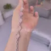 Nuevo Pulsera de Calcedonia Blanca Natural de Alta Calidad Estilo Chino con Incrustación Completa de Diamante Plateado para Mujer