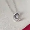 Collar Luna de Hielo Sensible al Agua para Mujer, Patrón de Diamantes Incrustado con Diamantes, Chapado en Oro Rosa de 18 Quilates, Cadena de Suéter Coco de Lujo Ligero