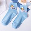 Calcetines Planeta Raro para Mujer Estilo Coreano Estilo Harajuku Ins Modernos Lindos Estilo Japonés Estilo Universitario Dibujos Animados Calcetines Largos para Mujer