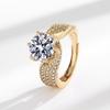 Anillo de Zirconia de Lujo Ligero en Vivo de 3 Quilates Super Brillante Ocho Corazones Ocho Flechas Anillo Abierto de Dedo Índice para Mujer Alto Sentido Venta al por Mayor