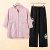 Ropa de Primavera para Madres, Camisas de Algodón y Lino para Mujeres de Mediana Edad y Mayores, Camisas de Verano para Abuelas, Ropa para Personas Mayores, Conjunto de Nuevo Estilo 2026