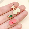 Acessórios para Joias DIY Óleo Gotejante Frutas Artificiais Cereja Morango Pingente de Liga Brincos Chaveiro Pulseira Pingente Pequeno