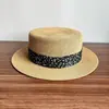 Sombrero de Paja Plano Estilo Floral Pastoral para Mujer, Estilo Vacaciones de Verano, Sombrero de Paja que Hace que la Cara Parezca Más Pequeña, Sombrero de Sol para Proteger del Sol en Exteriores