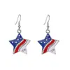 Pendientes de Gancho para Oreja con Bandera del Día de la Independencia de EE. UU. Accesorios Creativos para la Oreja de Vacaciones Joyería de Fiesta Celebración de Estrellas Pendientes Transfronterizos
