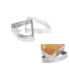 Molde para hornear de acero inoxidable 304 con forma de abanico de 4 puntas con agujero, aro de tarta de cuero para tarta mousse francesa con anillo de mousse 2 cm más alto