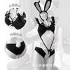 Nueva lencería sexy de Lin Linting: traje de conejita sexy para mujer con abertura en la oreja de madera y tentación de una pieza 2484