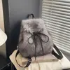 Bolso de Felpa para Mujer 2026 Otoño Nuevo Estilo Coreano Moderno Mochila para Salir a Diario Mochila Peluda Elegante