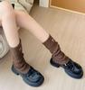 Calcetines de Punto de Otoño e Invierno, Calcetines Cálidos Bordados Jk con Lazo hasta Media Pantorrilla Gruesos y Holgados, Calcetines Modernos de Estilo Japonés