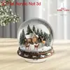 Impresión Plana Transfronteriza Mesa Giratoria Plana 2D de 360 Grados Una Delicada Escena de Nieve Donde un Grupo de Elegantes Ciervos Están Descansando