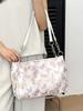 2024 Nuevo Bolso Commuter de Gran Capacidad para Mujer Bolso Tote Artístico de Moda Bolso de Hombro Cruzado Estilo Nacional Estampado que Combina con Todo