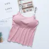 Novo Colete Longo de Renda Primavera e Outono, Camisole com Costela e Lindo Design nas Costas, Roupa Íntima Base Feminina, Sem Fio com Bojos