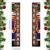 2026 Nuevo Pareado Navideño Fiesta Papá Noel Árbol de Navidad Decoración Colgante de Puerta Arreglo de Escena Bandera Colgante Exterior