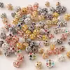 Contas de Bola de Diamante de Cobre Contas Espaçadoras Feitas à Mão DIY Pulseira Colar Chaveiro Contas Soltas Acessórios Material Joias