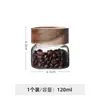Frasco de vidrio sellado con tapa de rosca de madera de tamaño pequeño B&B frasco para té casero frasco de almacenamiento para granos de café especias