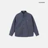 Nova Camisa Masculina de Manga Longa com Bloqueio de Cores, Moda de Rua Americana Retrô Japonesa Tendência, Outono e Inverno 2025