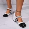 Zapatos Mary Jane Retro de Nicho Estilo Francés 2025 Nueva Moda Versátiles Estilo Chanel Punta Cuadrada Bajos de Tacón Grueso Zapatos Individuales para Mujer