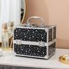 Estuche Cosmético de Aleación de Aluminio, Bolsa Cosmética Portátil, Caja de Almacenamiento de Cosméticos y Productos para el Cuidado de la Piel de Gran Capacidad, Impermeable y Expandible