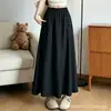 Saia Azul Claro Estilo Suave para Mulheres, Estilo Fino de Verão, Novo Estilo Chinês, Saia Bonita com Cintura Alta e Caimento Elegante, Saia Longa