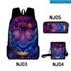 2022 Exportación Transfronteriza Bolsa Escolar para Estudiantes de Tela Oxford con Dibujos de Dkirby para Hombres y Mujeres Bolsa Impresa a Color Juego de Tres Piezas