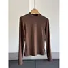 Outono 2026 Nova Camiseta de Gola Alta Camada Base Top Estilo Básico Top para Camadas Roupa Íntima Feminina Atacado N3AT5596