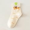 Calcetines Zhuji para Mujer de Algodón Puro de Media Caña, Calcetines Deportivos para Estudiante con Diseño Lindo de Dibujos Animados con Orejas Levantadas, Fabricante Mayorista de Calcetines Divertidos y Modernos