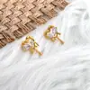 Pendientes de Estilo Nuevo para Mujer, Diseño Simple Coreano Ins, Pendientes de Corazón de Lava Incrustados con Circonita, Pendientes para Mujer